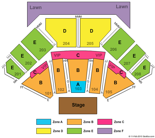 Credit Union 1 Amphitheatre End Stage Zone Seating Chart